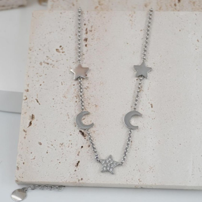 COLLAR ZO11667N PLATEADO Acero Inoxidable