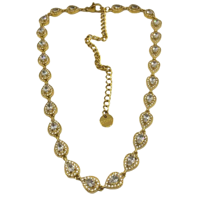 COLLAR ZO13626N DORADO+BLANCO Acero Inoxidable