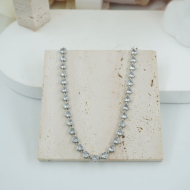 COLLAR ZO10590N PLATEADO+BLANCO Acero Inoxidable