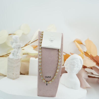 COLLAR ZO10590N DORADO+BLANCO Acero Inoxidable