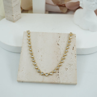 COLLAR ZO10590N DORADO+BLANCO Acero Inoxidable