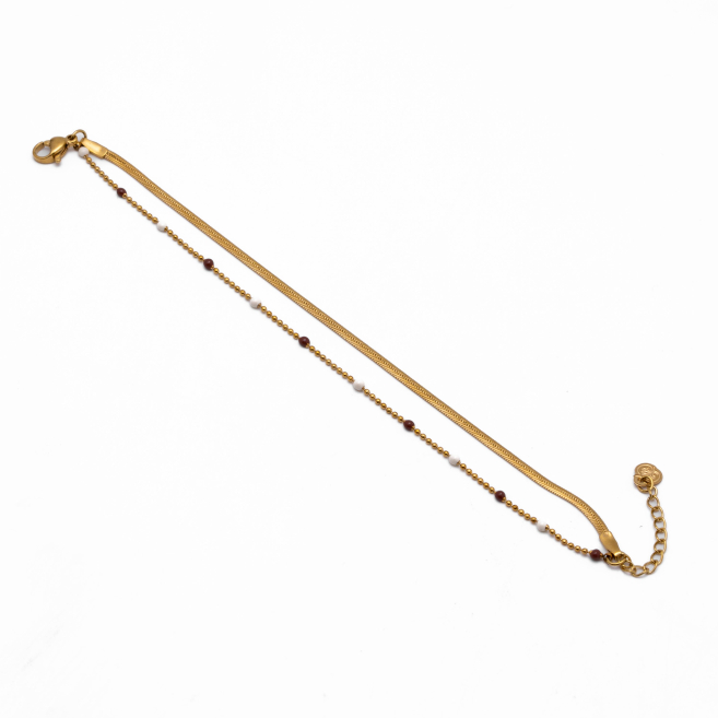 PULSERA Y00720 BLANCO+CAFE Acero Inoxidable 2B36