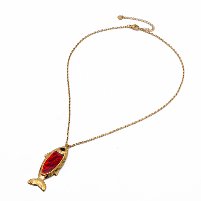 COLLAR Y00724 ROJO Acero Inoxidable