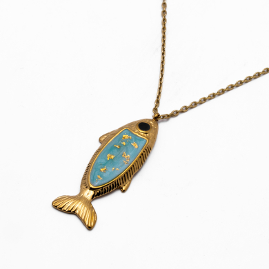 COLLAR Y00724  TFN AZUL Acero Inoxidable 2D410