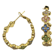 ARETES ZO13513E DORADO+MULTICOLOR Acero Inoxidable