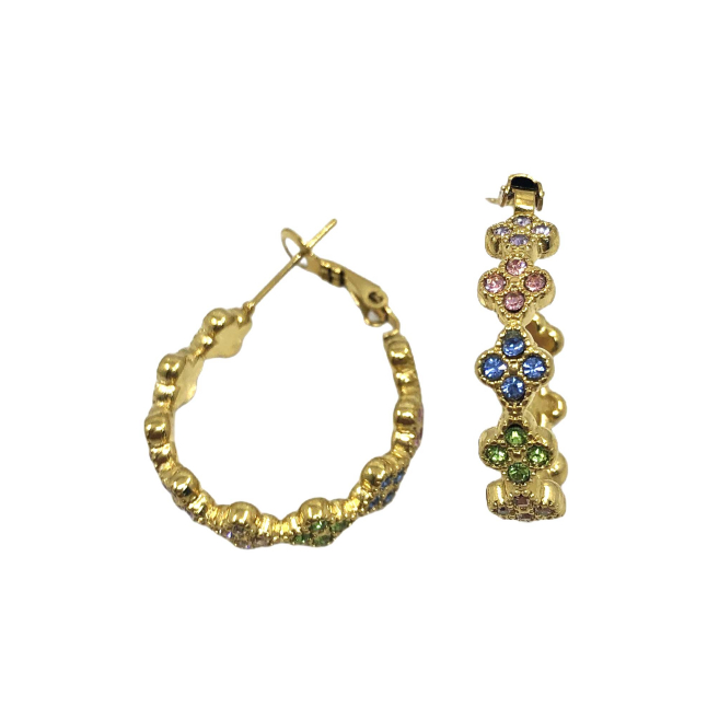 ARETES ZO13513E DORADO+BLANCO Acero Inoxidable