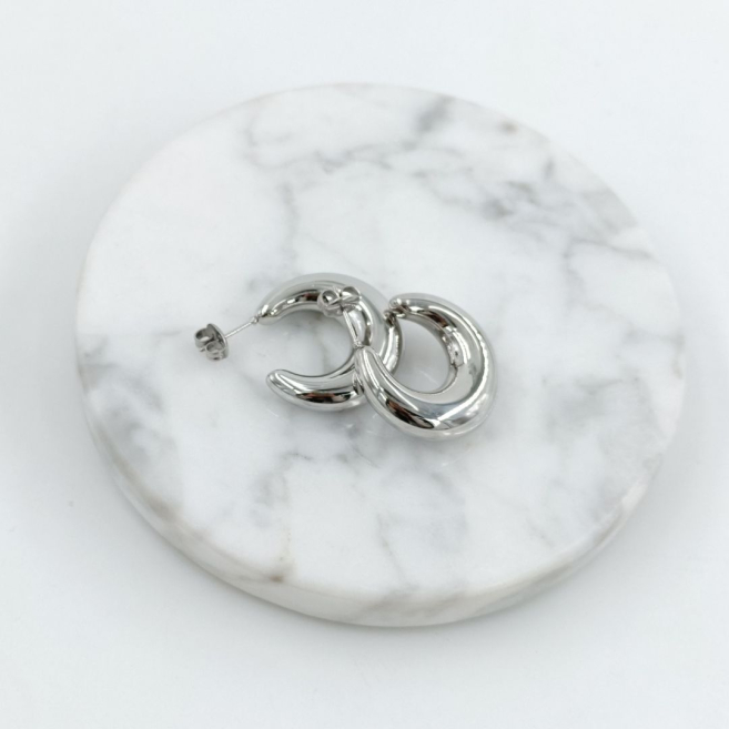 ARETES ZO9928E/25MM/300 PLATEADO Acero Inoxidable