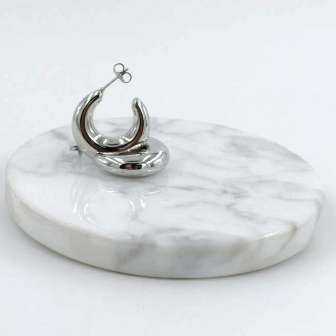 ARETES ZO9928E/25MM/300 PLATEADO Acero Inoxidable