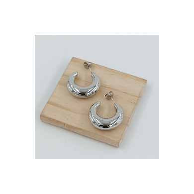 ARETES ZO9928E/25MM/300 PLATEADO Acero Inoxidable