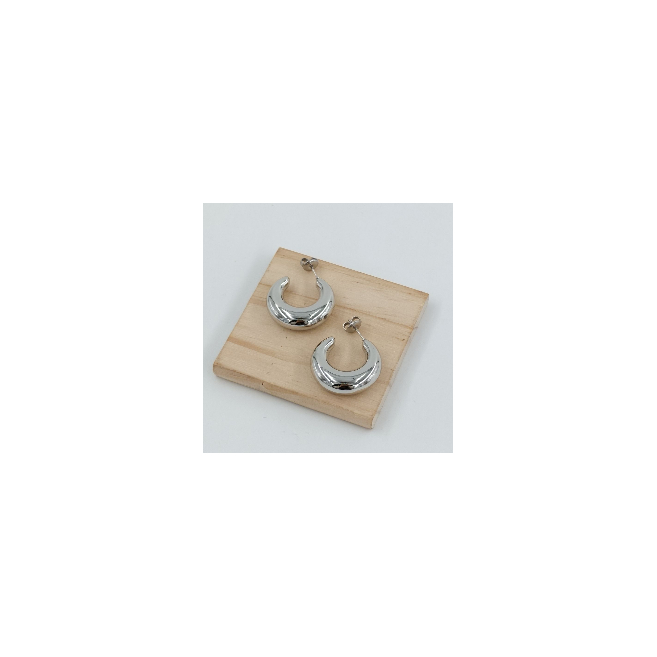 ARETES ZO9928E/25MM/300 PLATEADO Acero Inoxidable