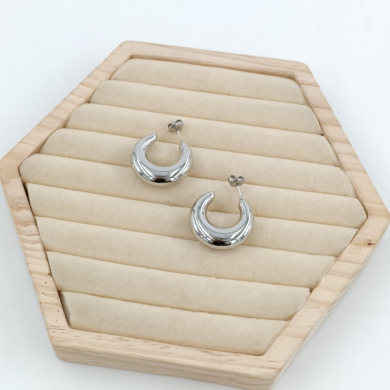 ARETES ZO9928E/25MM/300 PLATEADO Acero Inoxidable