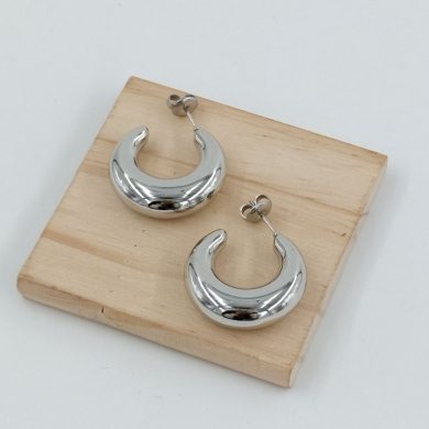 ARETES ZO9928E/25MM/300 PLATEADO Acero Inoxidable