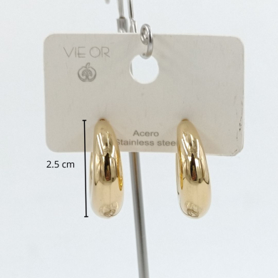 ARETES ZO9928E/25MM/300 DORADO Acero Inoxidable