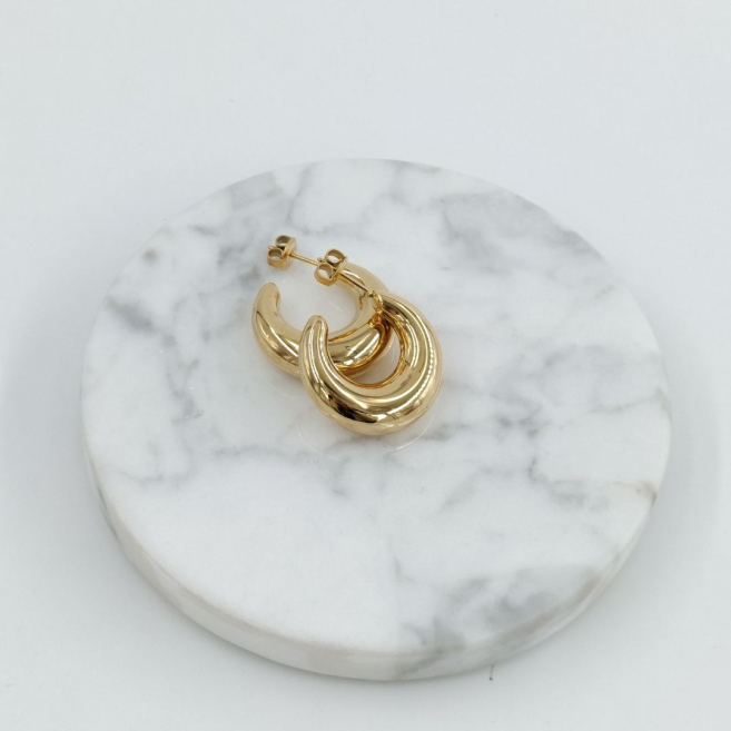 ARETES ZO9928E/25MM/300 DORADO Acero Inoxidable