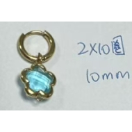 ARETES ZO14522E DORADO+VERDE Acero Inoxidable
