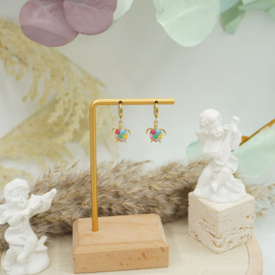 ARETES ZO12620E250 DORADO+MULTICOLOR Acero Inoxidable