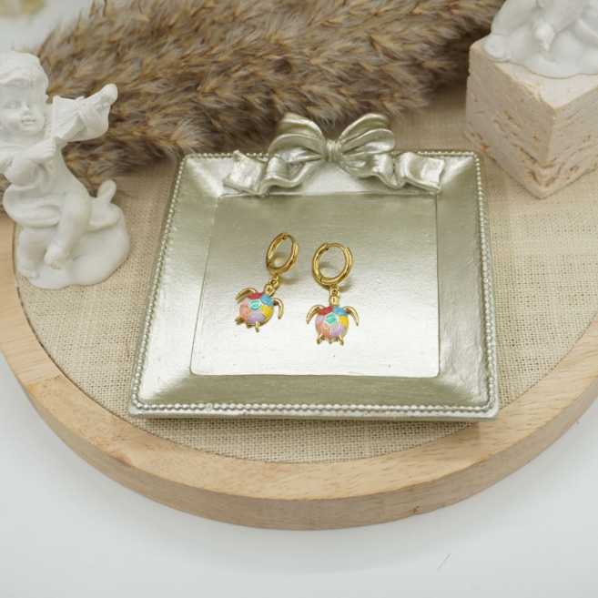 ARETES ZO12620E250 DORADO+MULTICOLOR Acero Inoxidable