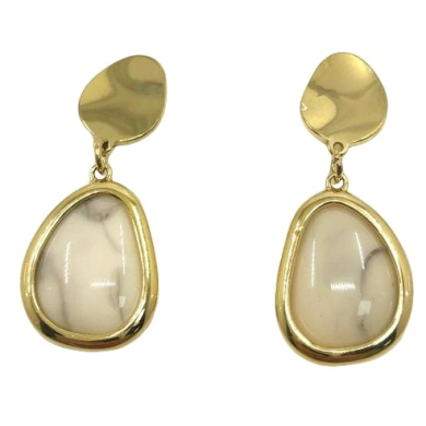 ARETES ZO13504E DORADO+AZUL Acero Inoxidable