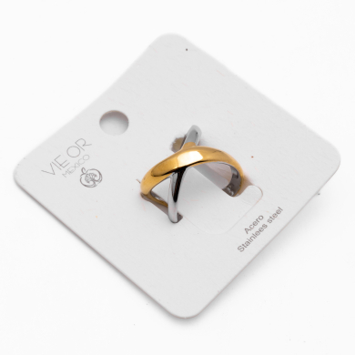 ANILLO Y00798 BICOLOR Acero Inoxidable 2A35