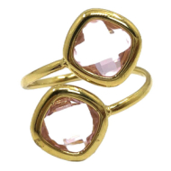 ANILLO ZO14492R DORADO+BEIG Acero Inoxidable