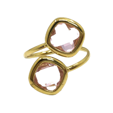 ANILLO ZO14492R DORADO+ROSA Acero Inoxidable