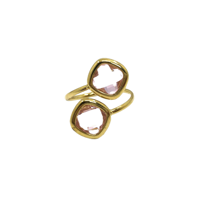 ANILLO ZO14492R DORADO+ROSA Acero Inoxidable