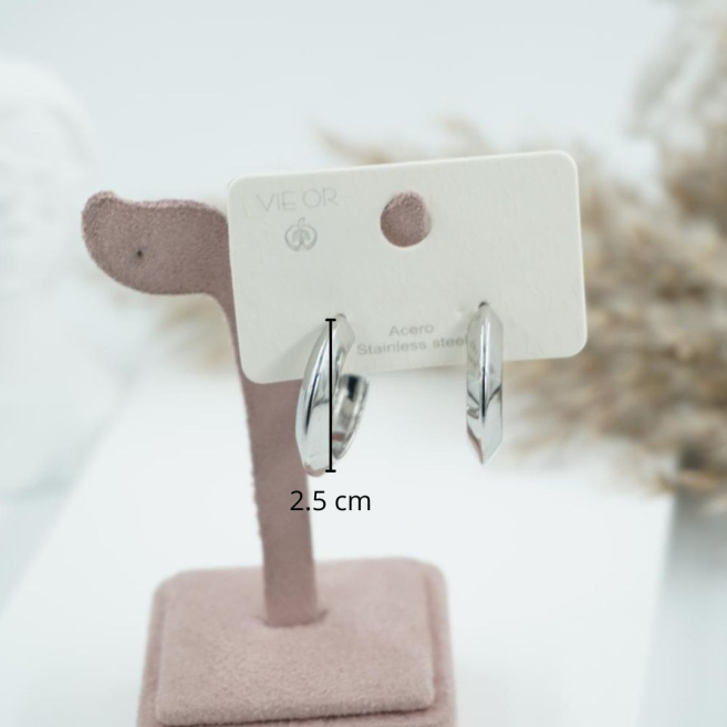 ARETES ZO11236E/25MM/200 PLATEADO Acero Inoxidable