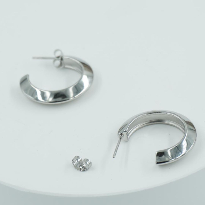 ARETES ZO11236E/25MM/200 PLATEADO Acero Inoxidable