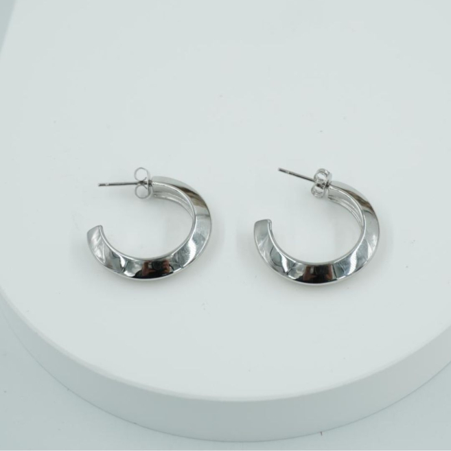 ARETES ZO11236E/25MM/200 PLATEADO Acero Inoxidable