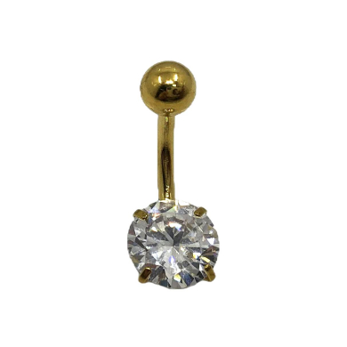 ARETES PIERCING ZO15261P/OMBLIGO DORADO Acero Inoxidable