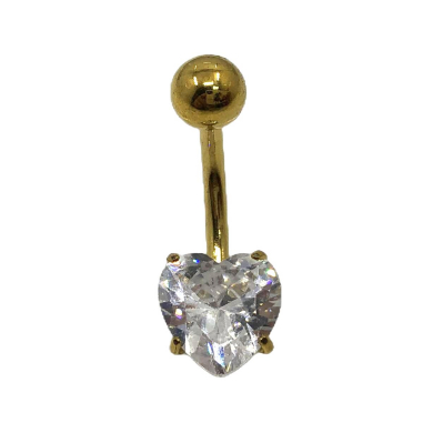ARETES PIERCING ZO15264P/OMBLIGO DORADO Acero Inoxidable