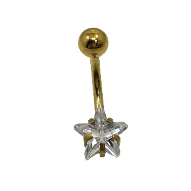 ARETES PIERCING ZO15263P/OMBLIGO DORADO Acero Inoxidable