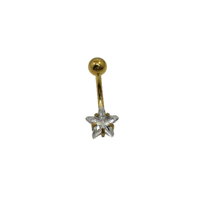 ARETES PIERCING ZO15263P/OMBLIGO DORADO Acero Inoxidable