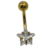 ARETES PIERCING ZO15263P/OMBLIGO DORADO Acero Inoxidable