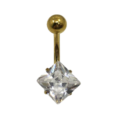 ARETES PIERCING ZO15262P/OMBLIGO PLATEADO Acero Inoxidable