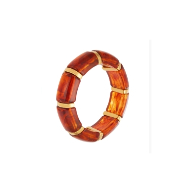BRAZALETE ZO15861B DORADO+BLANCO Acero Inoxidable