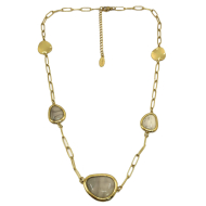 COLLAR ZO13505N DORADO+ROJO Acero Inoxidable