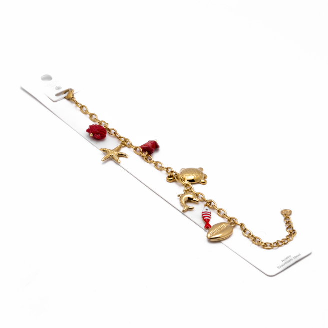PULSERA Y00699 ROJO Acero Inoxidable 2B28