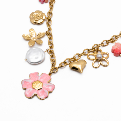 COLLAR Y00812 ROSA Acero Inoxidable E37