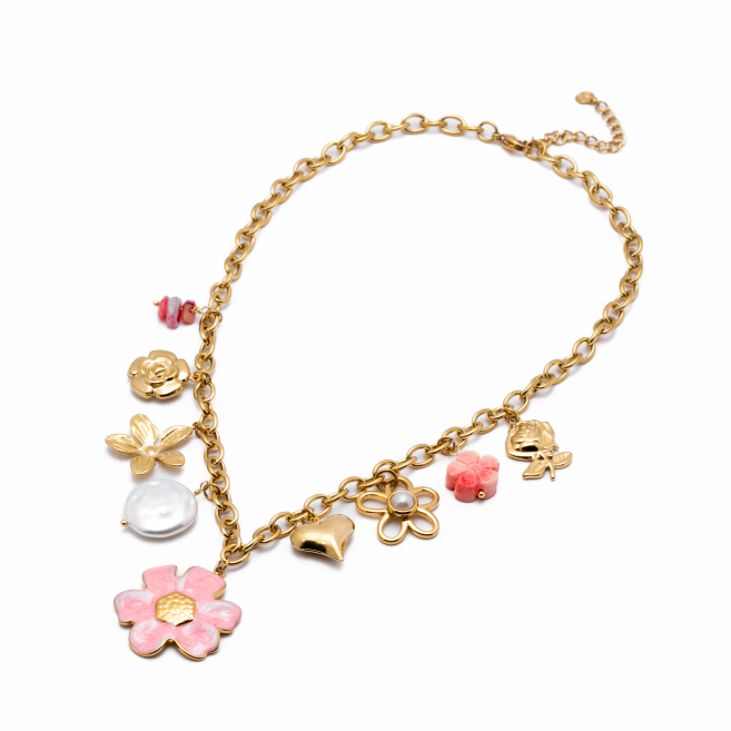 COLLAR Y00812 ROSA Acero Inoxidable E37