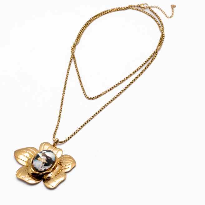 COLLAR Y00834 NEGRO Acero Inoxidable