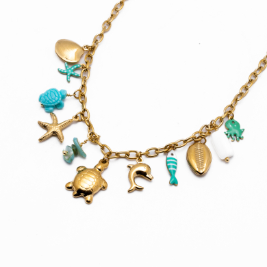 COLLAR Y00698 AZUL Acero Inoxidable 2D410