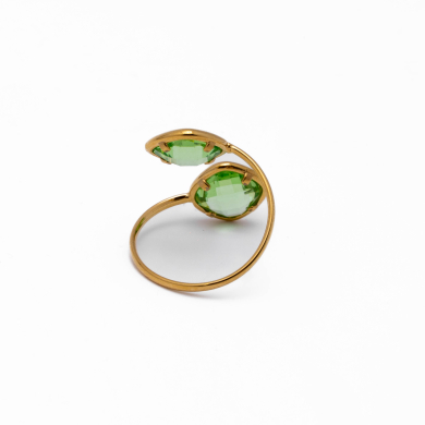 ANILLO ZO14492R DORADO+VERDE Acero Inoxidable
