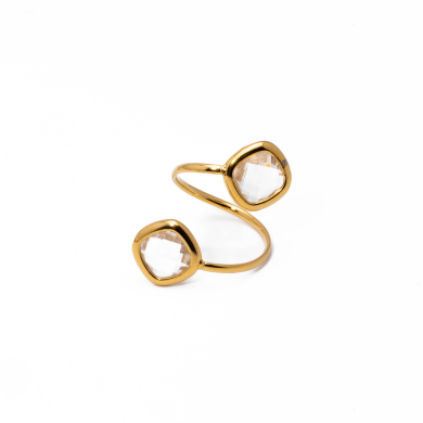 ANILLO ZO14492R DORADO+BLANCO Acero Inoxidable