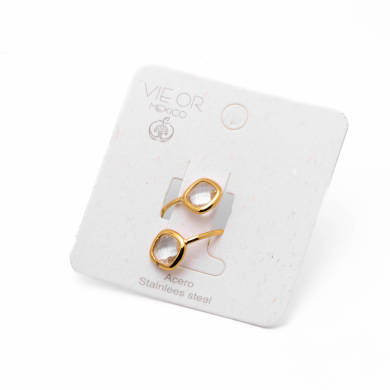 ANILLO ZO14492R DORADO+BLANCO Acero Inoxidable