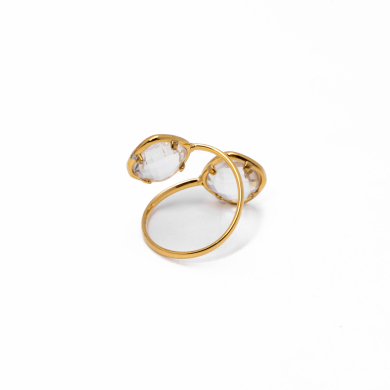 ANILLO ZO14492R DORADO+BLANCO Acero Inoxidable