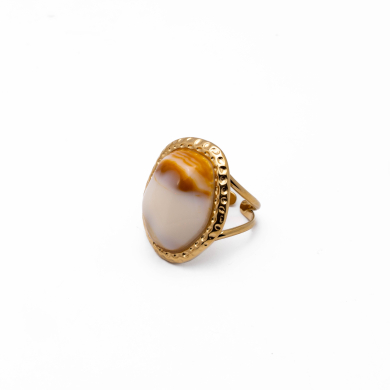 ANILLO ZO15244R DORADO+BLANCO Acero Inoxidable