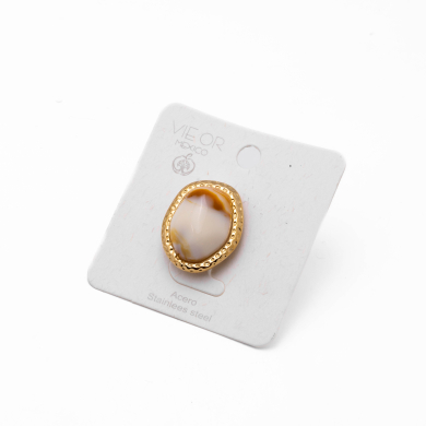 ANILLO ZO15244R DORADO+BLANCO Acero Inoxidable