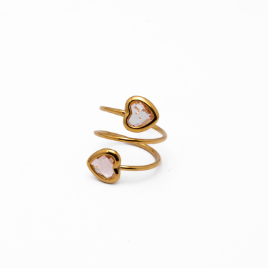 ANILLO ZO13499R BEIG Acero Inoxidable