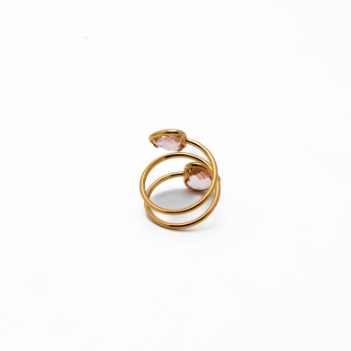 ANILLO ZO13499R BEIG Acero Inoxidable